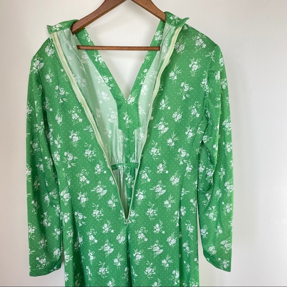 Vintage - 70s Floral Handmade Maxi Dress - Size S/M - Picture 10 of 11